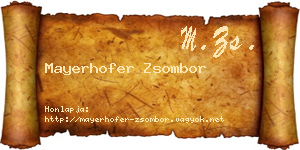 Mayerhofer Zsombor névjegykártya