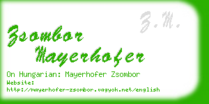 zsombor mayerhofer business card